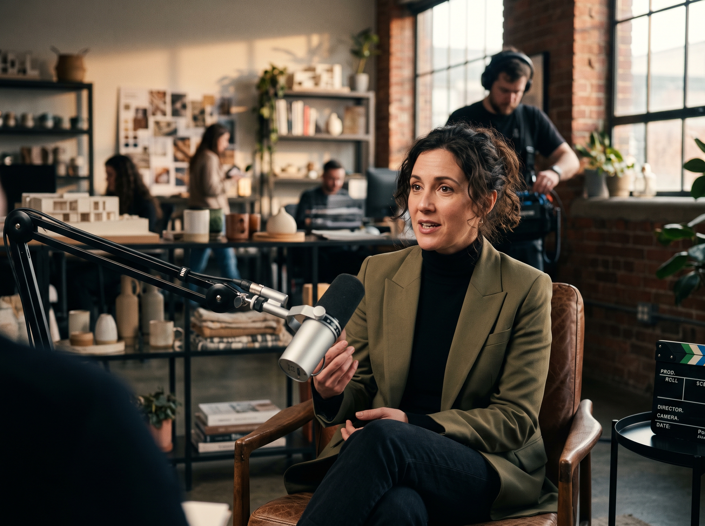 Brand storytelling interview filmed on site